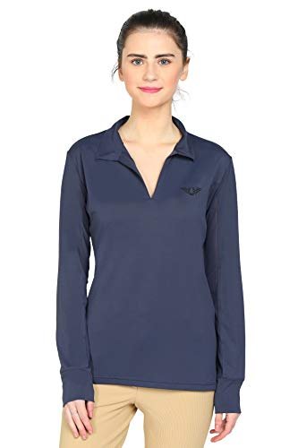 TuffRider Ladies Taylor Long Sleeve Polo - Wine - 3X