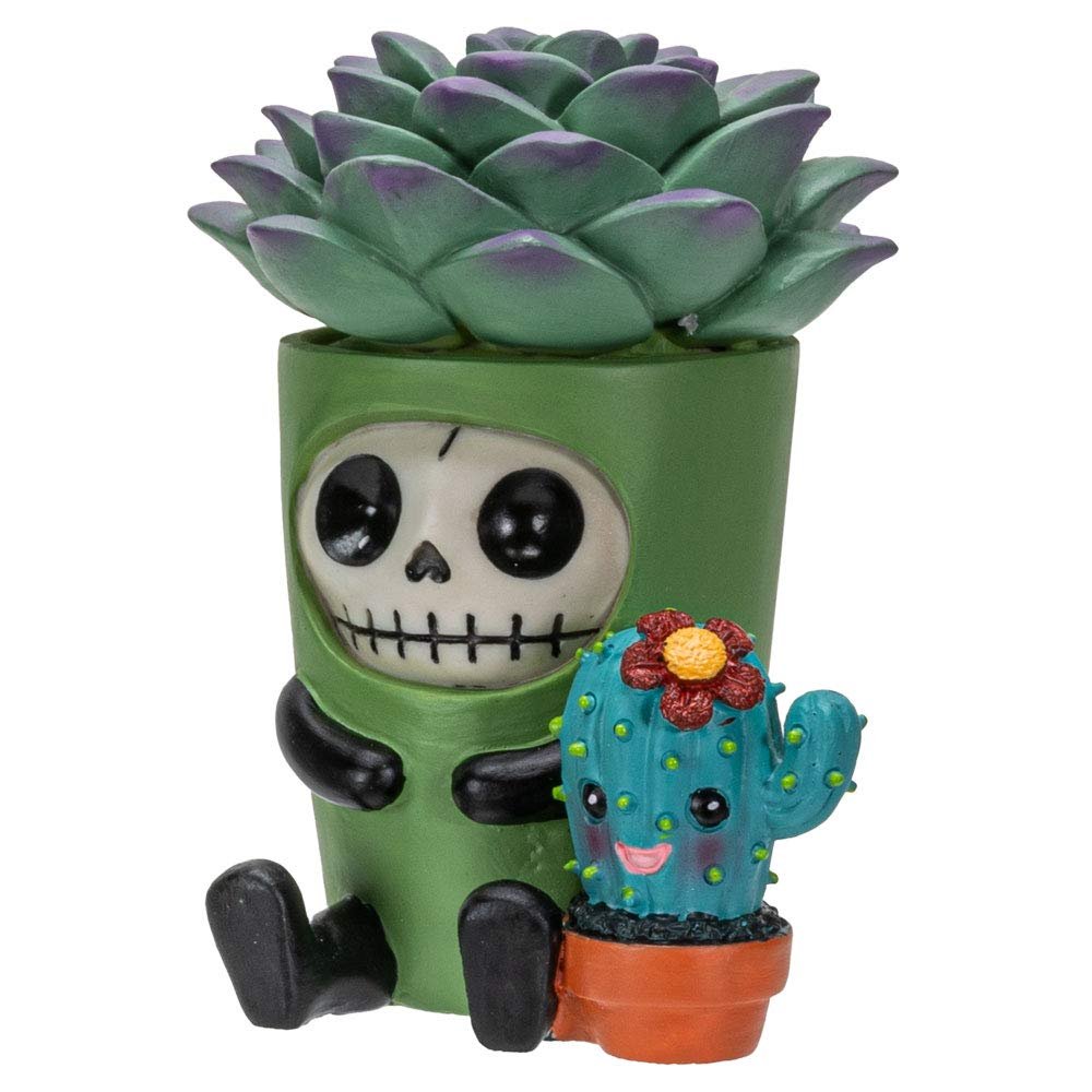 Furrybones Summit Collection Echy Figurine Decorative Signature Skeleton in Succulent Cactus Plant Costume 3 Inch Tall Collectible Statue