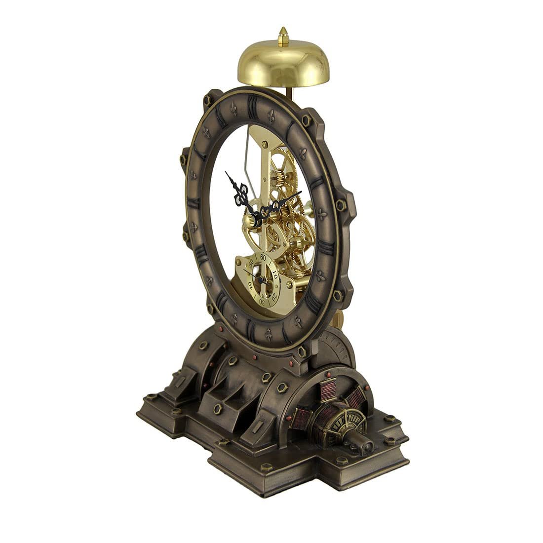 Veronese Design Time's Gate Metallized Steampunk Generator Desktop Striking Clock