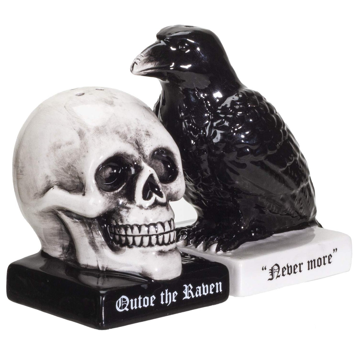 Pacific Giftware Quoth The Raven Halloween Ceramic Salt and Pepper Shakers Set