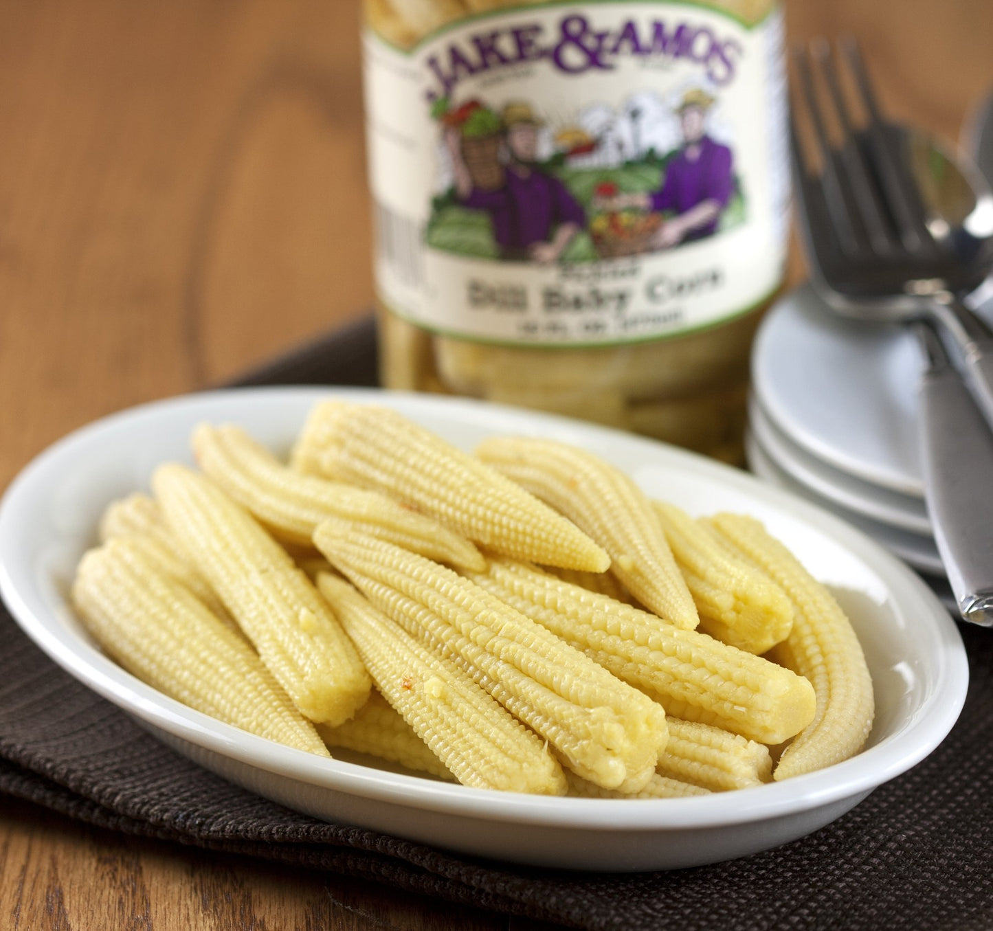 Jake & Amos Pickled Dill Baby Corn 16 oz. (3 Jars)