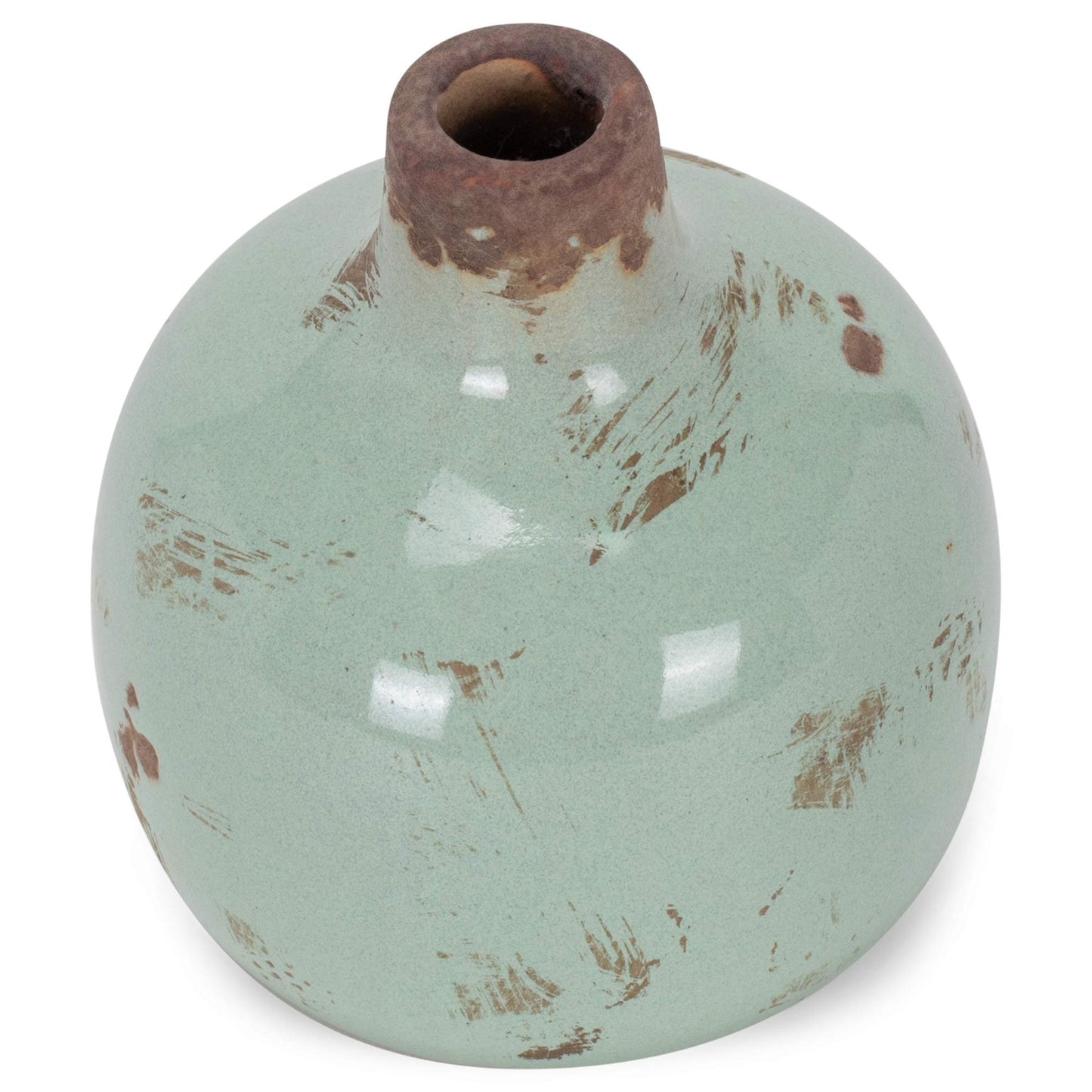 47th & Main Creative Brands Rustic Ceramic Vase, Mini, Light Green