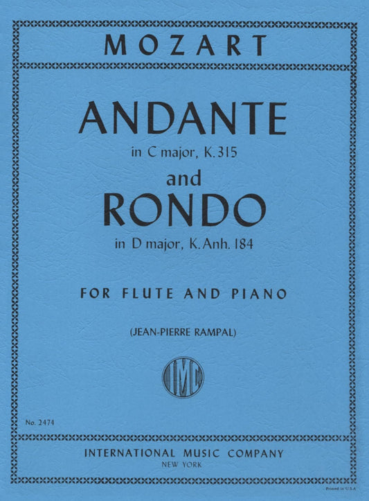 Andante in C Major - K. 315 and Rondo in D Major - K. Anh. 184 for Flute and Piano