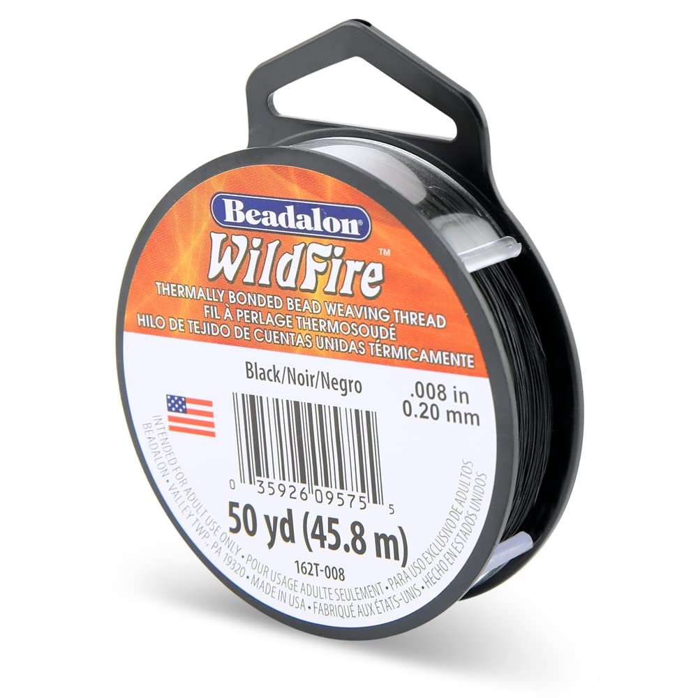 Beadalon Wildfire, 0.006 in, 0.15 mm, Break Strength 10 lb / 4.5 kg, Black, 125 yd / 114 m