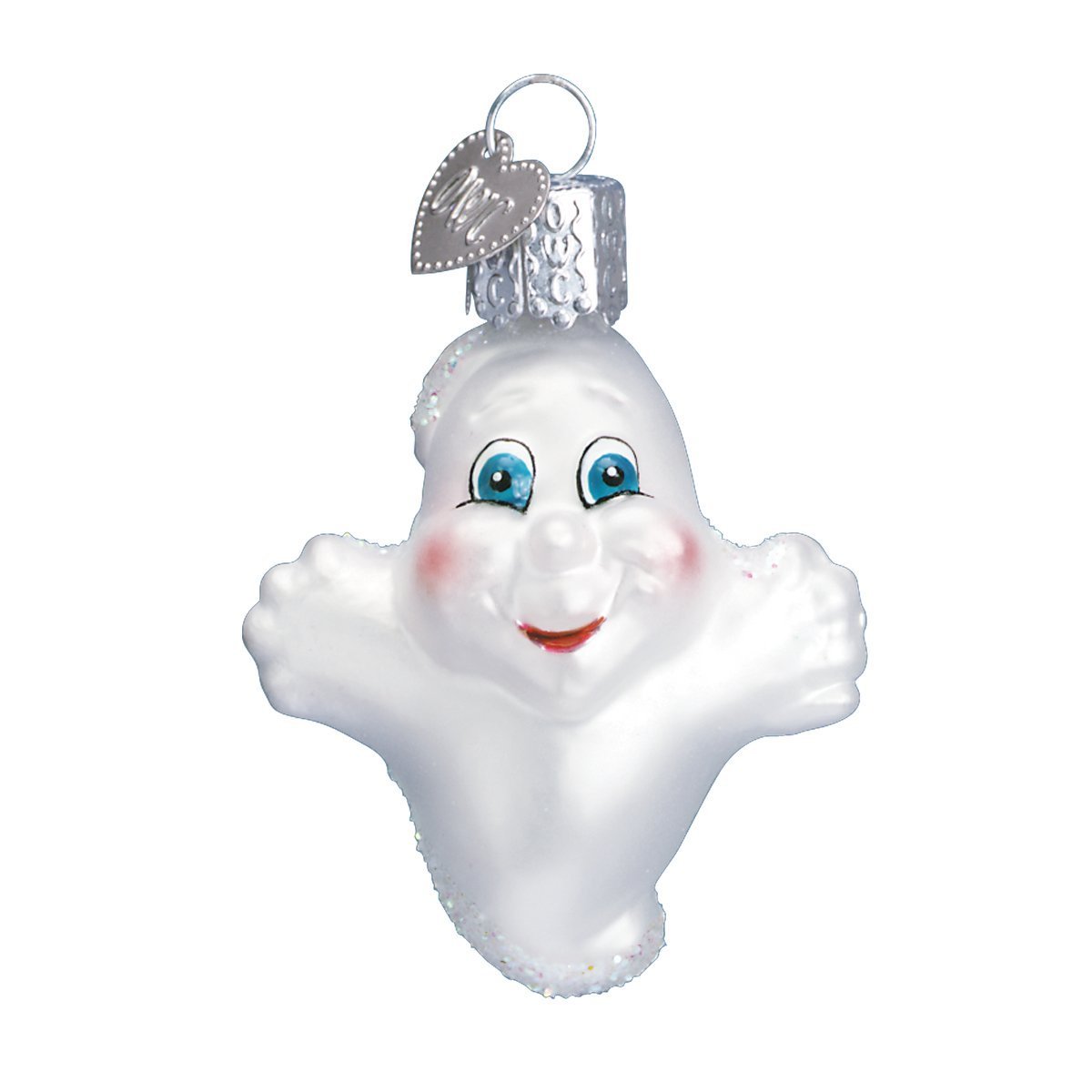 Old World Christmas Glass Blown Ornament with S-Hook and Gift Box, Halloween Collection (Miniature Ghost)