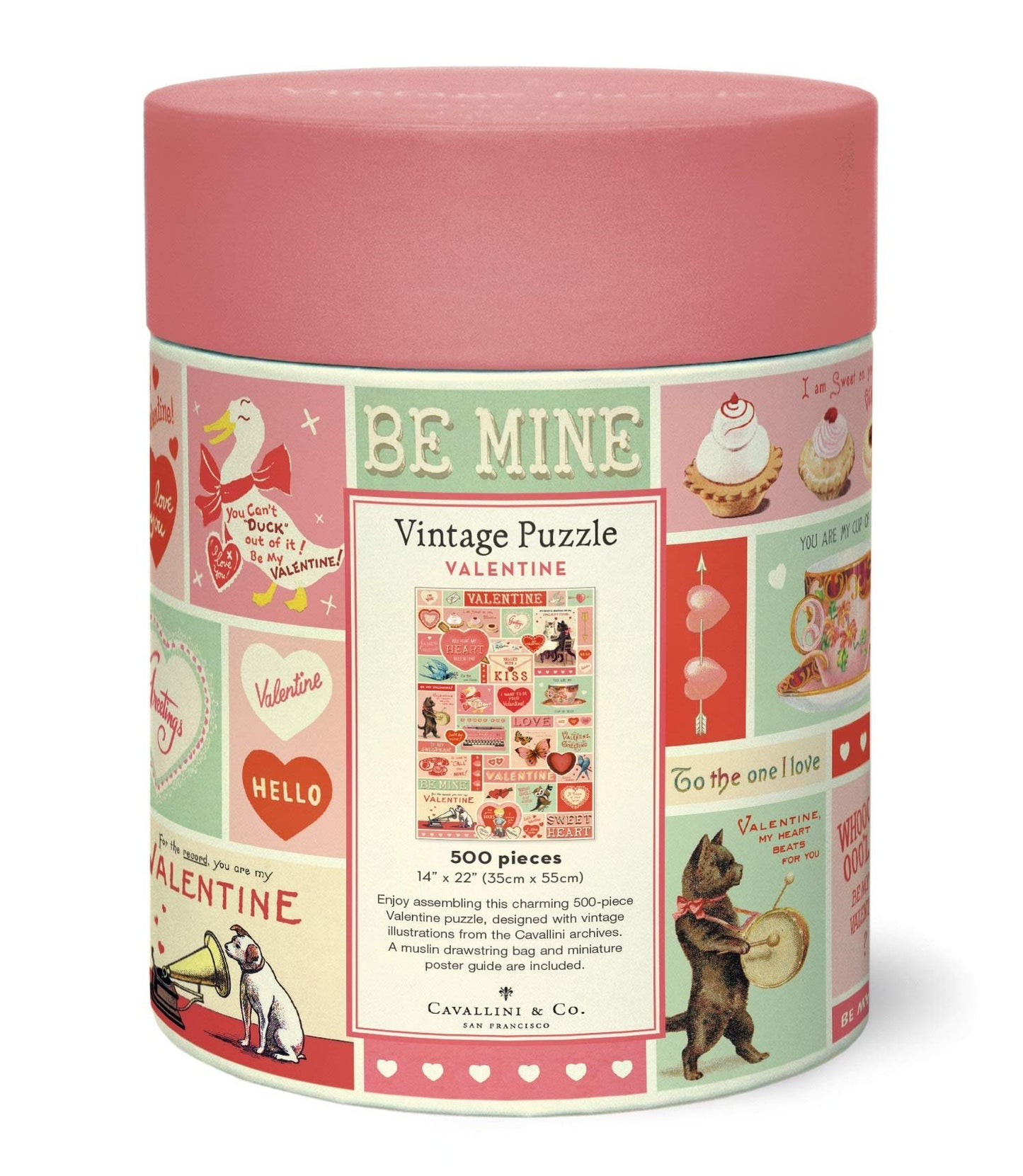 Cavallini Papers & Co. Vintage Valentine 500 Piece Puzzle