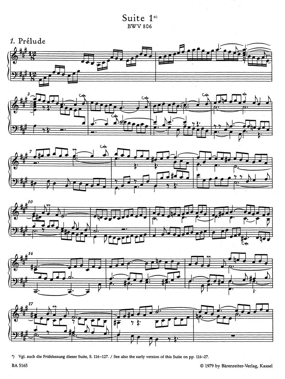 The Six English Suites BWV 806-811, 806a (Piano)