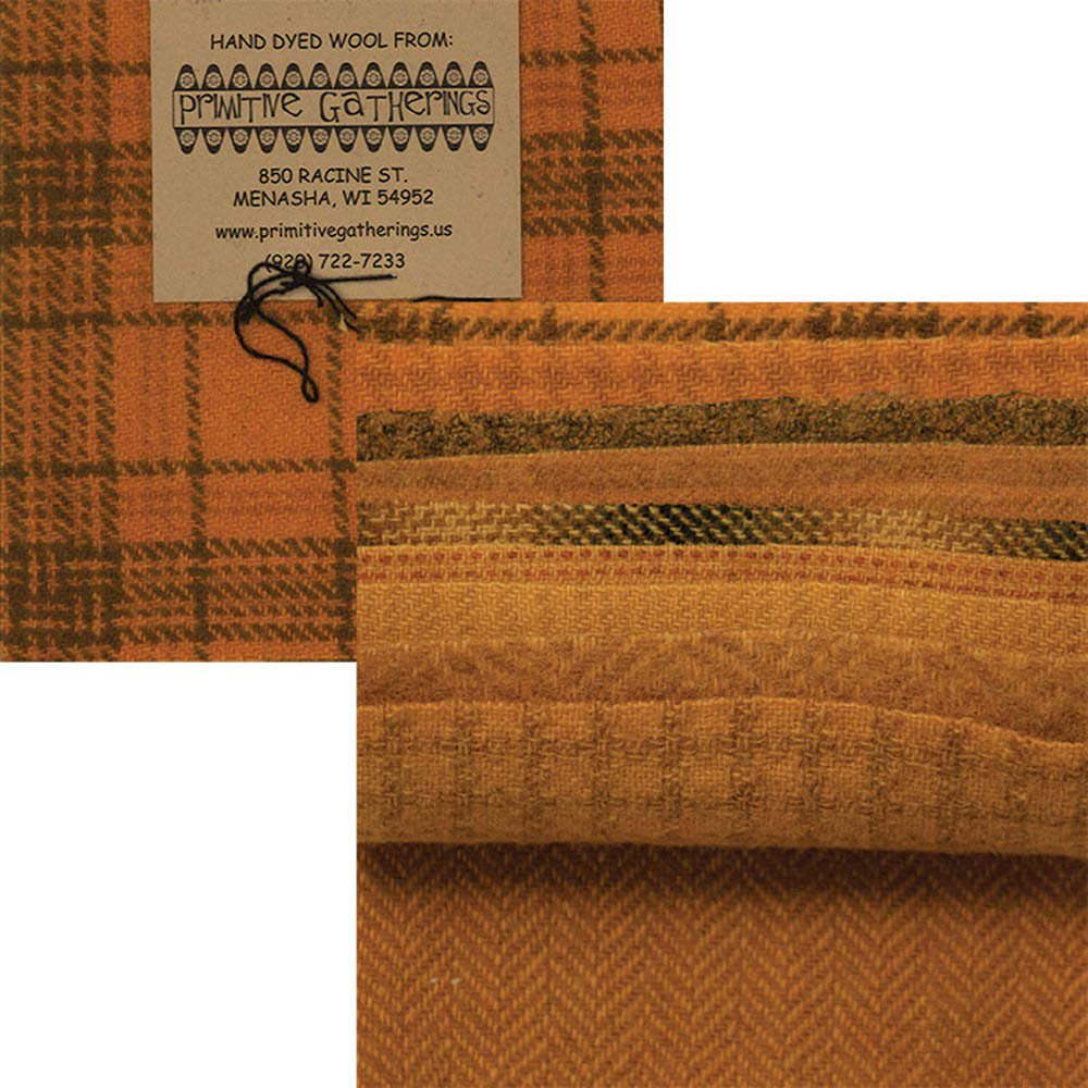 Primitive Gatherings Hand Dyed Wool Squash Charm Pack 10 5-inch Squares Moda Fabrics PRI 6020