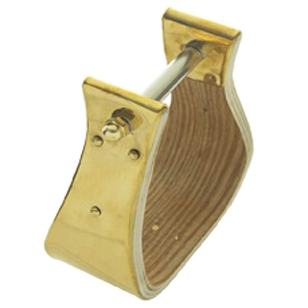 HILASON 3in Brass Bound Wood Bell Stirrups 3IN
