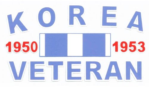 Korean WAR Veteran 1950-53 Campaign Ribbon Outside Decal 3"X5"