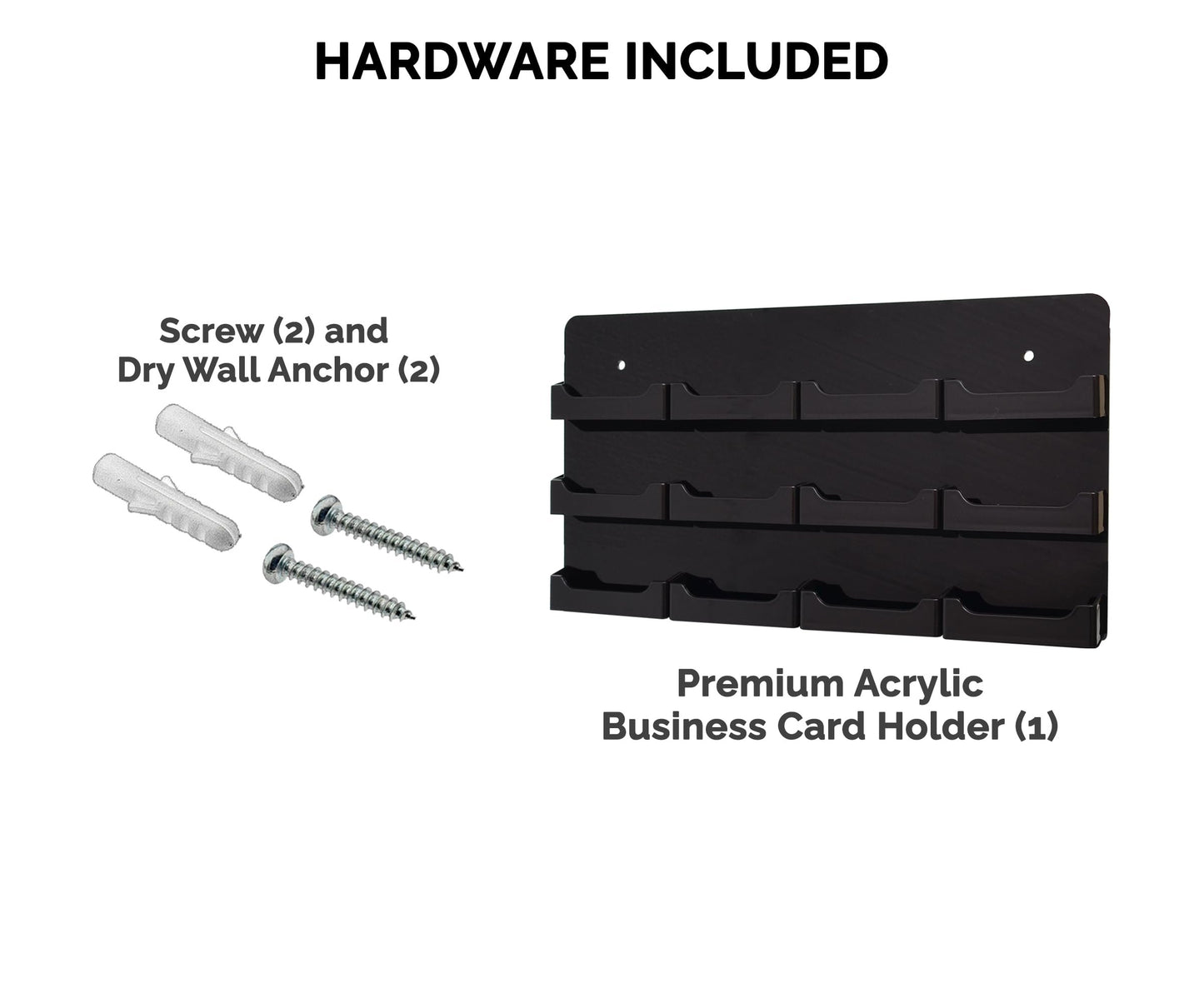 Marketing Holders Multi Pocket Premium Business Card Holder Acrylic Horizontal Wall Mount