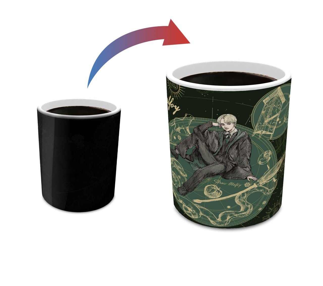 Morphing Mugs Harry Potter - Holiday Magic - One 11 oz Color Changing Ceramic Mug – Image Revealed When HOT Liquid Is Added!