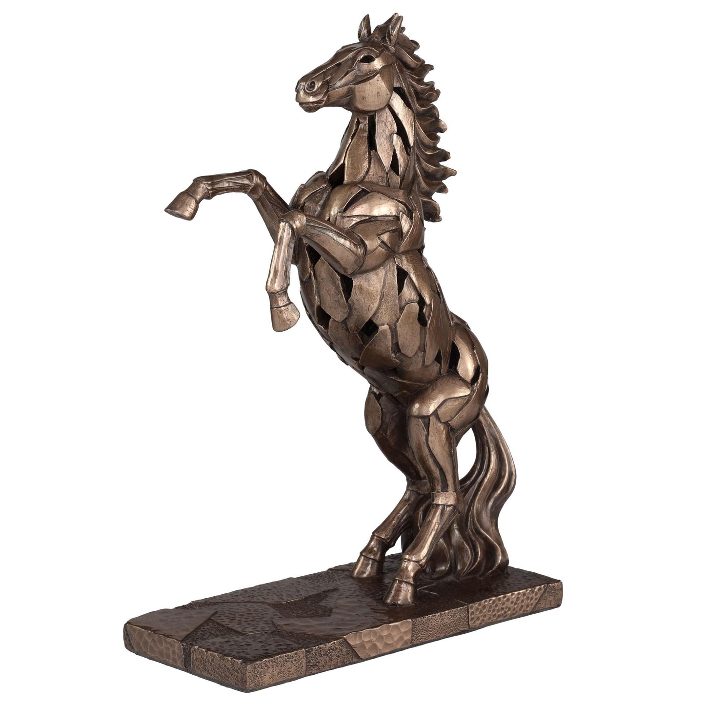 Veronese Design 11 1/4 Rearing Horse Illumination Resin Sculpture Cold Cast Bronze Finish