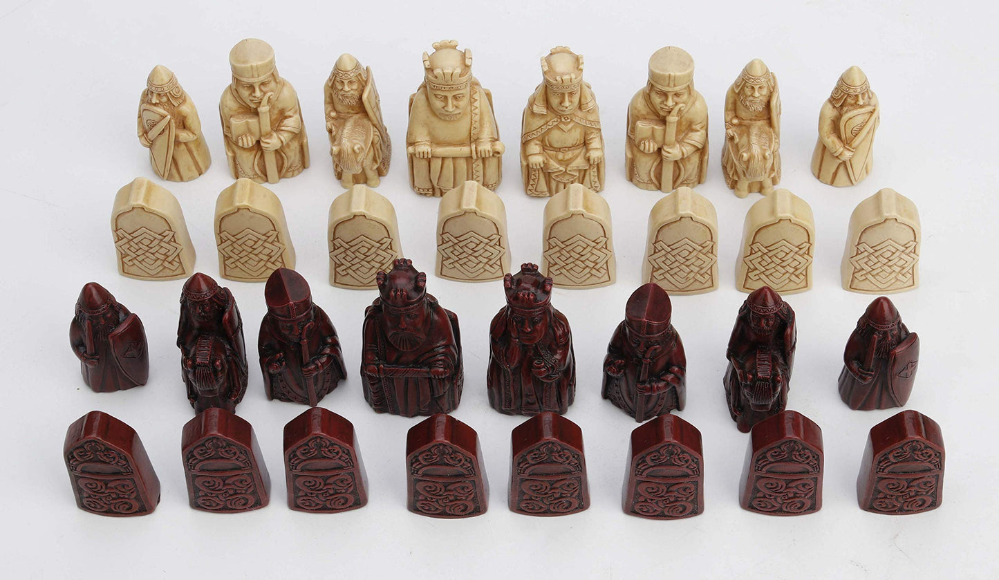Veronese Design Isle of Lewis Chess Set Hand Painted Resin Figurine Collectible Statue