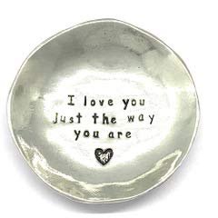 Basic Spirit "I Love You Just The Way You Are." Pewter Trinket Dish Ring Bowl Wedding Gift Box