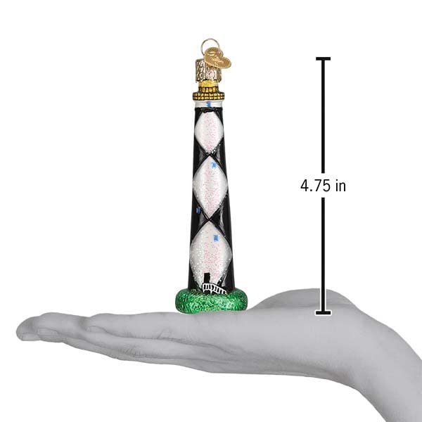 Old World Christmas Cape Lookout Lighthouse Glass Blown Ornament for Christmas Tree