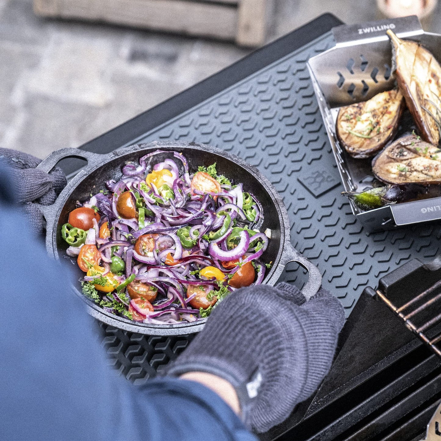 ZWILLING BBQ+ Silicone Protection Mat, Rolls up for Storage, Anti-Slip Surface, Dishwasher safe, 17.7 x 12.2-inches