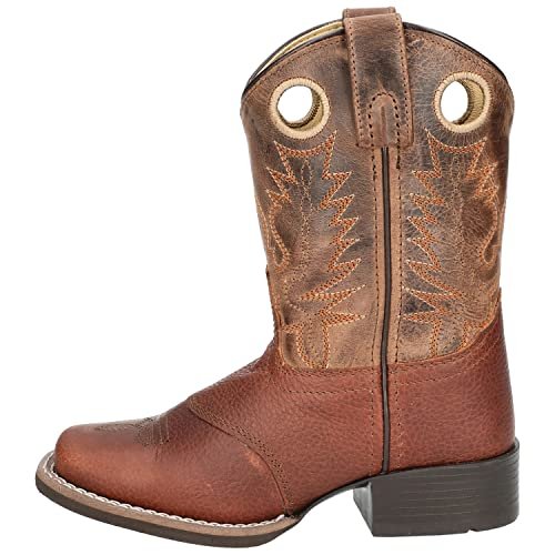 Smoky Mountain Children Luke Square Toe Western Cowboy Boots Brown, 11.5M