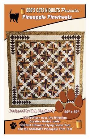 Deb's Cats N Quilts Pattern - Pineapple Pinwheels (Lap and King Sizes)