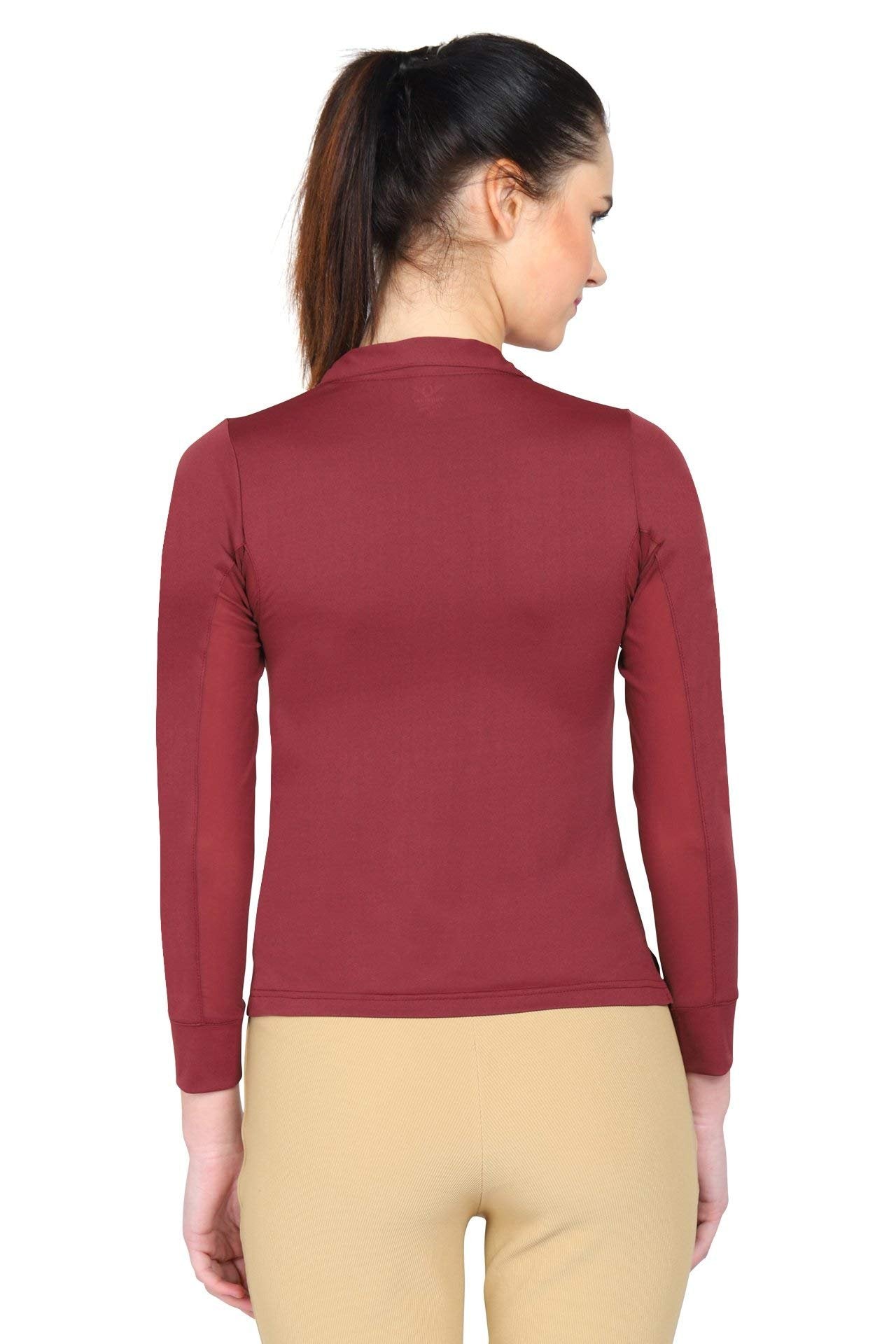 TuffRider Ladies Taylor Long Sleeve Polo - Wine - 3X
