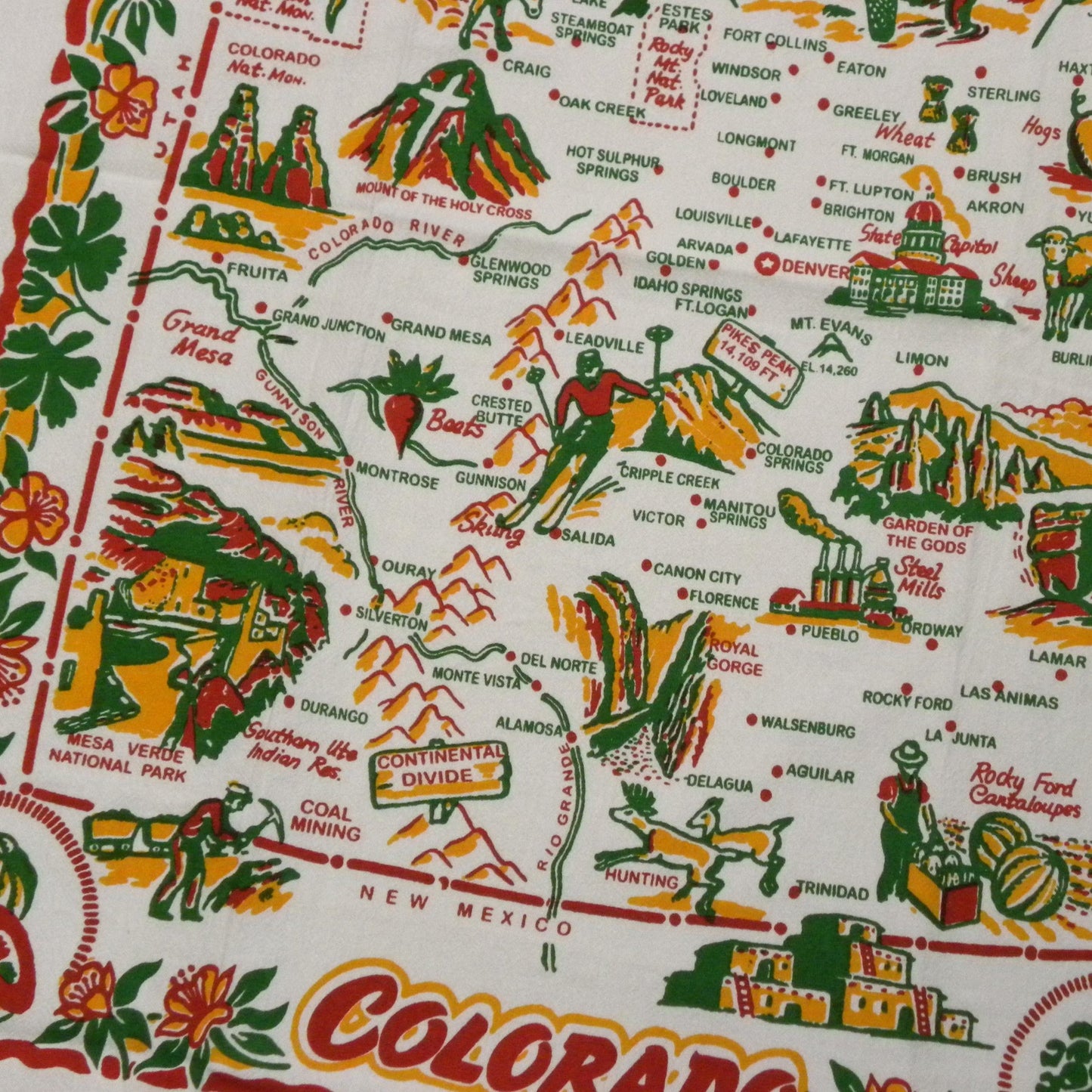 Colorado State Souvenir Dish Towel