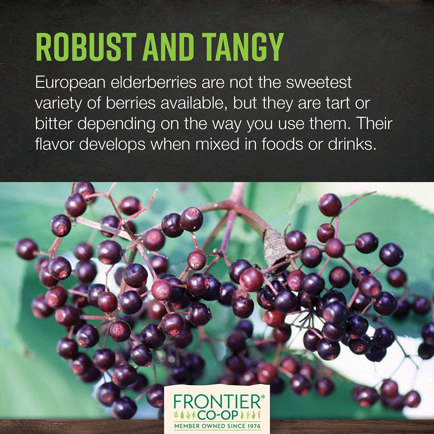 Frontier Co-op Dried Elderberries Organic, 2lb Bulk Bag, Whole Berries - Kosher and Non-GMO Dried Fruit for Elderberry Syrup, Tea and Powder