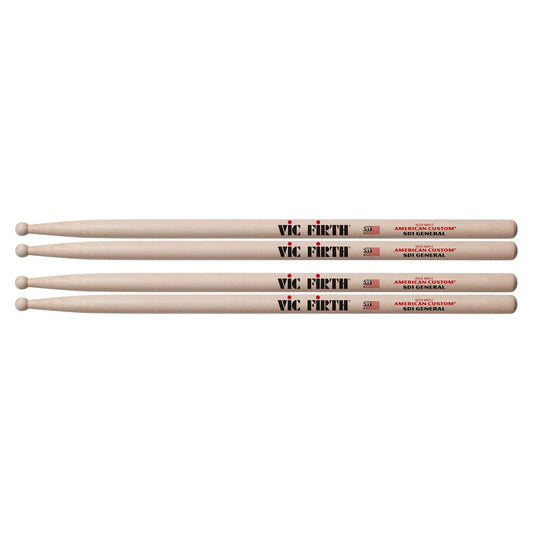 Vic Firth SD1 General Wood Tip Drum Stick 2 Pack Bundle