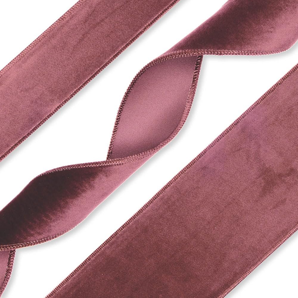 FloristryWarehouse Dusky Pink Christmas Velvet Fabric Ribbon 4 inches Wide on 9 Yards roll. Wired Edge