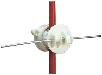 Gallagher G65514 Electric Fence Rod Insulator, Screw-On, White, 25-Pk. - Quantity 1