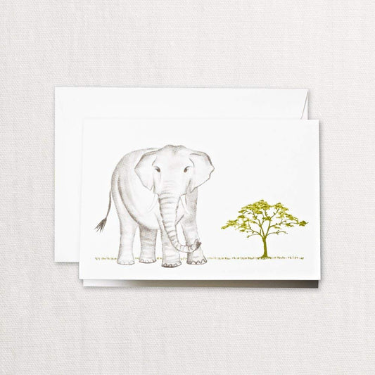 Crane & Co. Brushstroke Elephant Note- Pack of 10 Cards