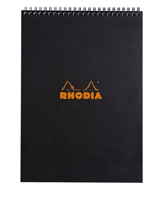 Black Rhodia Wirebound Notepad, 5/5 Ruling
