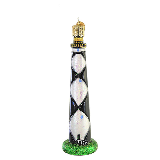 Old World Christmas Cape Lookout Lighthouse Glass Blown Ornament for Christmas Tree