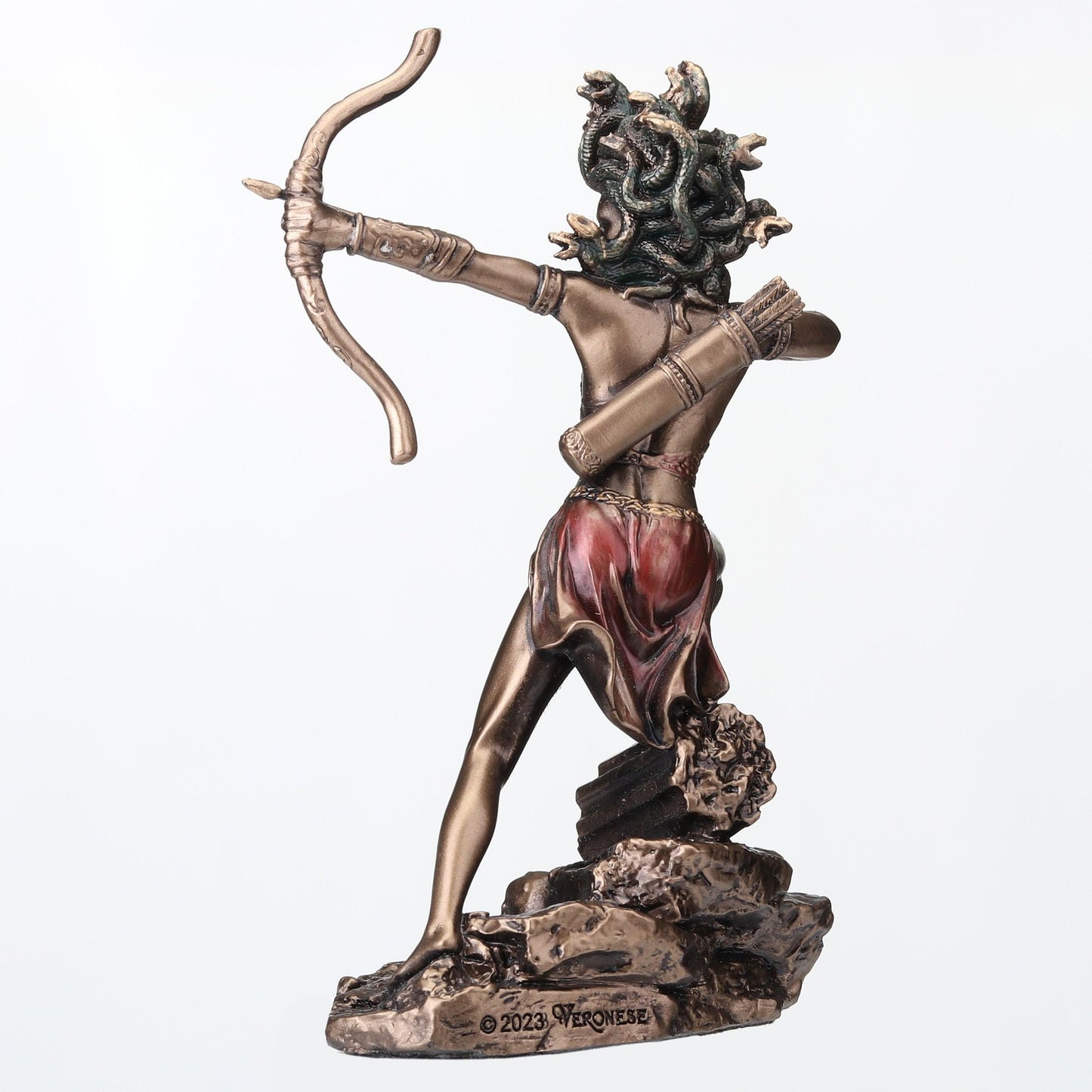 Veronese Design 4 1/2 Inch Medusa The Gorgon Drawing Bow and Arrow Hand Painted Resin Sculpture