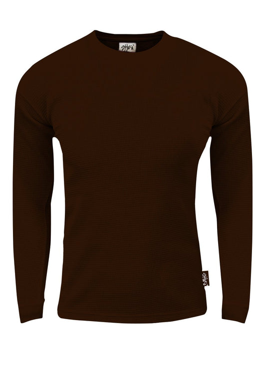 Shaka Wear Men’s Knit Sweater - Heavyweight Waffle Thermal T Shirt Long Sleeve Crewneck Knitted Top Regular Big Size XS-5XL