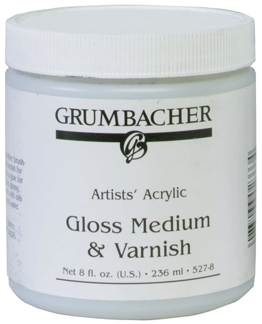 Grumbacher Acrylic Gloss Medium & Varnish 8 oz. jar