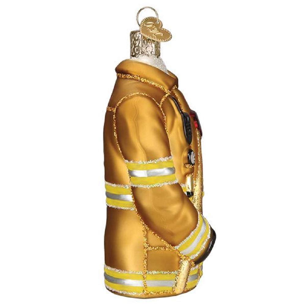 Old World Christmas Firefighter's Coat Blown Glass 2020 Unique Christmas Ornaments for Christmas Tree Decorations