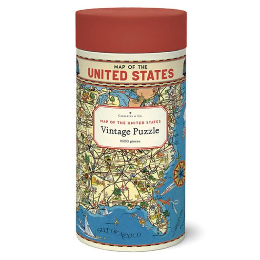 Cavallini 1000 Piece Puzzle, Map of USA (PZL/USMAP)