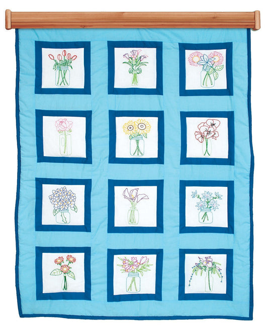 Jack Dempsey Antique Jars Quilt Blocks, 9"