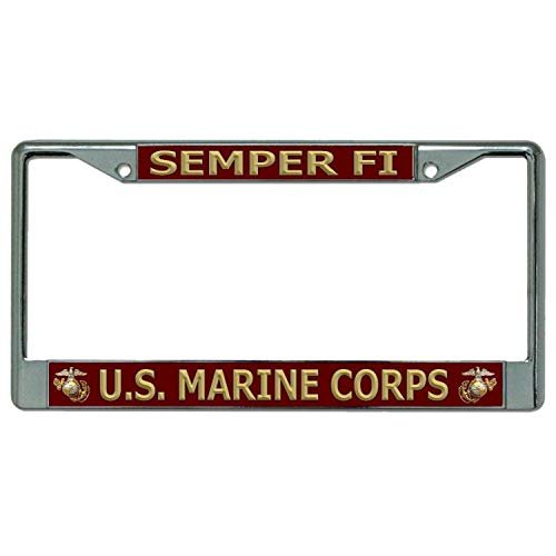 U.S. Marine Corps Semper Fi Chrome License Plate Frame