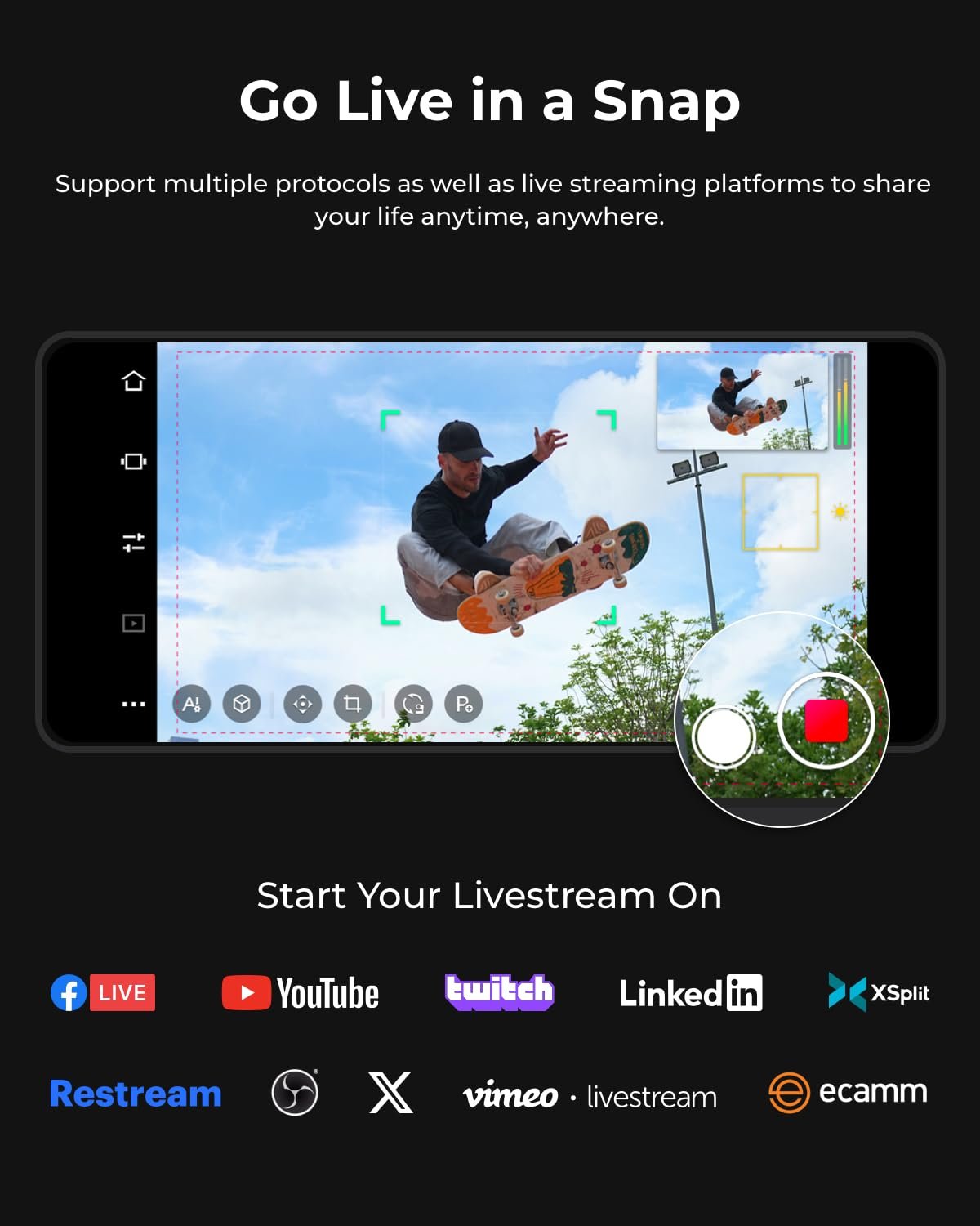 OBSBOT Tail AIR NDI Streaming PTZ Camera, 4K Webcam with AI Tracking, 1.8" CMOS, f/1.8 Aperture, Gesture & Remote Control, Wired&Wireless Connection, LiveStream for Church, Music Live.