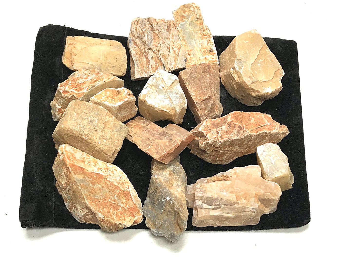 Zentron Crystal Collection Rough Moonstone - Large 1" Pieces in Velvet Bag
