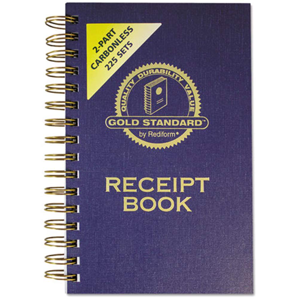Rediform Money Receipt Book, Gold Standard, Two-Part Carbonless, 8.5 x 5.5, 3 per Page (8L829) - 5 Pack