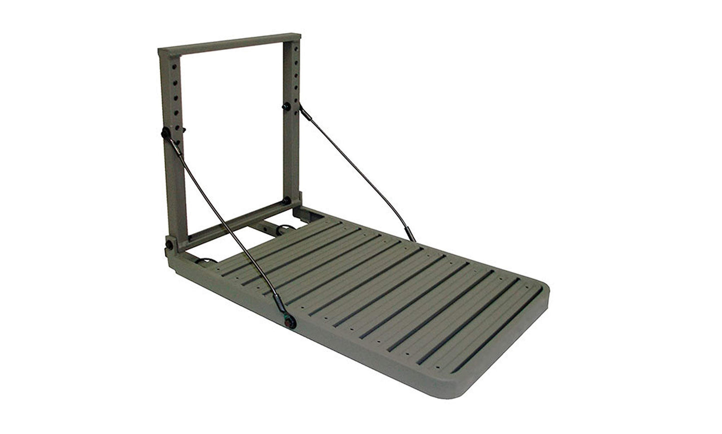 GREAT DAY Load-A-Pup HD 14x20in Robust Safety Pet Loading Platform - for The Hunting Dog - Earth-Tone Gray Powder-Coated Finish - Intended for Use in Fresh Water, LP500HD