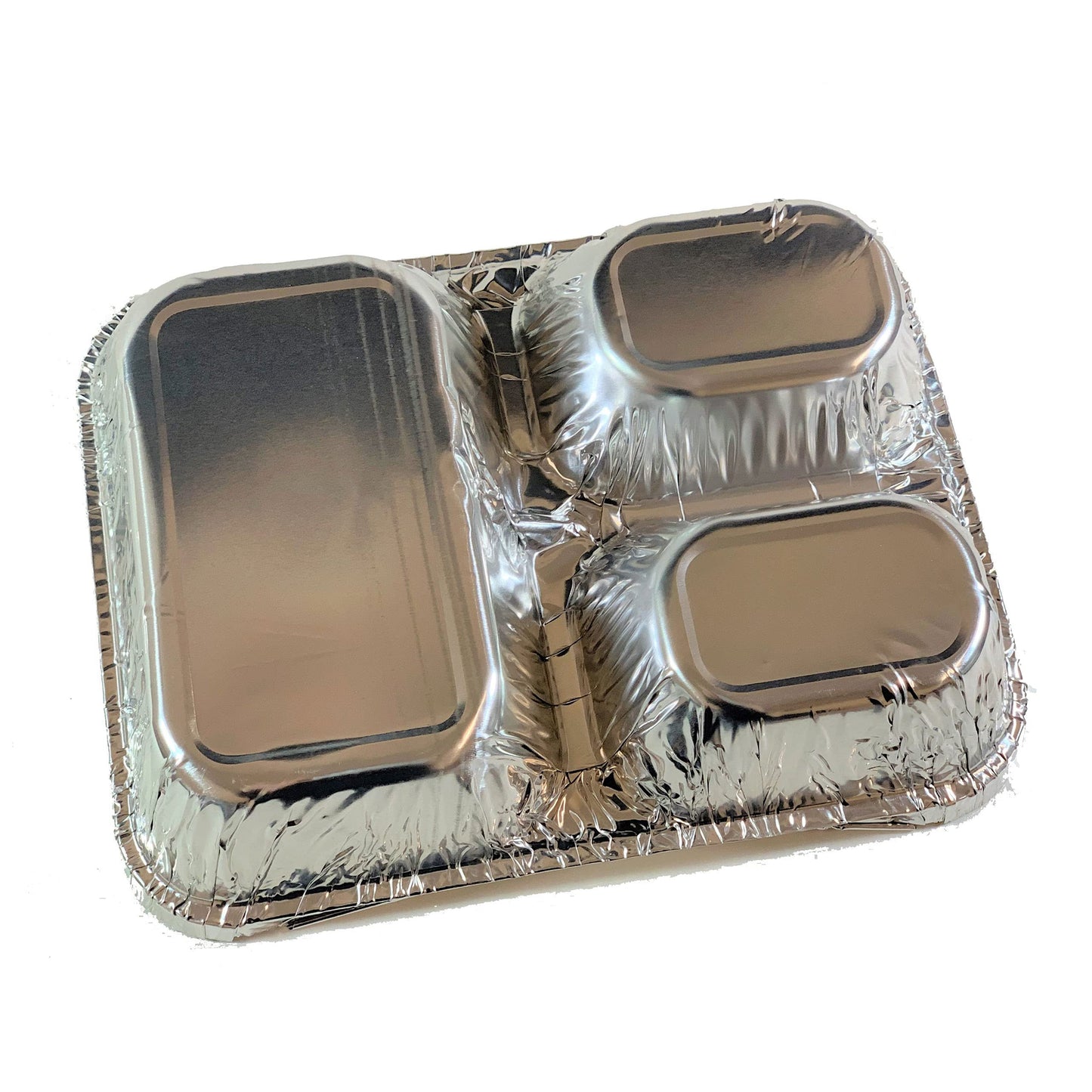 Disposable Aluminum Foil Tray with Paper Board Lids (Pack of 20 sets) – 3 Compartment Foil Pan