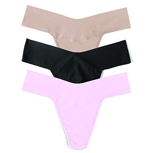 hanky panky - BreatheSoft Natural Rise Thongs for Women | Comfortable Everyday Lingerie Panties | Sizes (XS-XL) | 3 pack