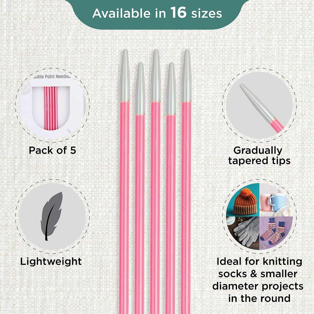 KnitPro Zing Double Pointed Needles 8" (20cm)