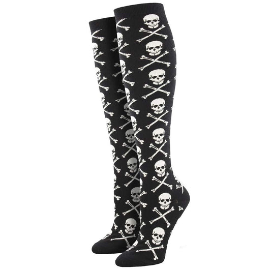 Socksmith Crossbones Black 9-11 (Women's Shoe Sizes 5-10.5)
