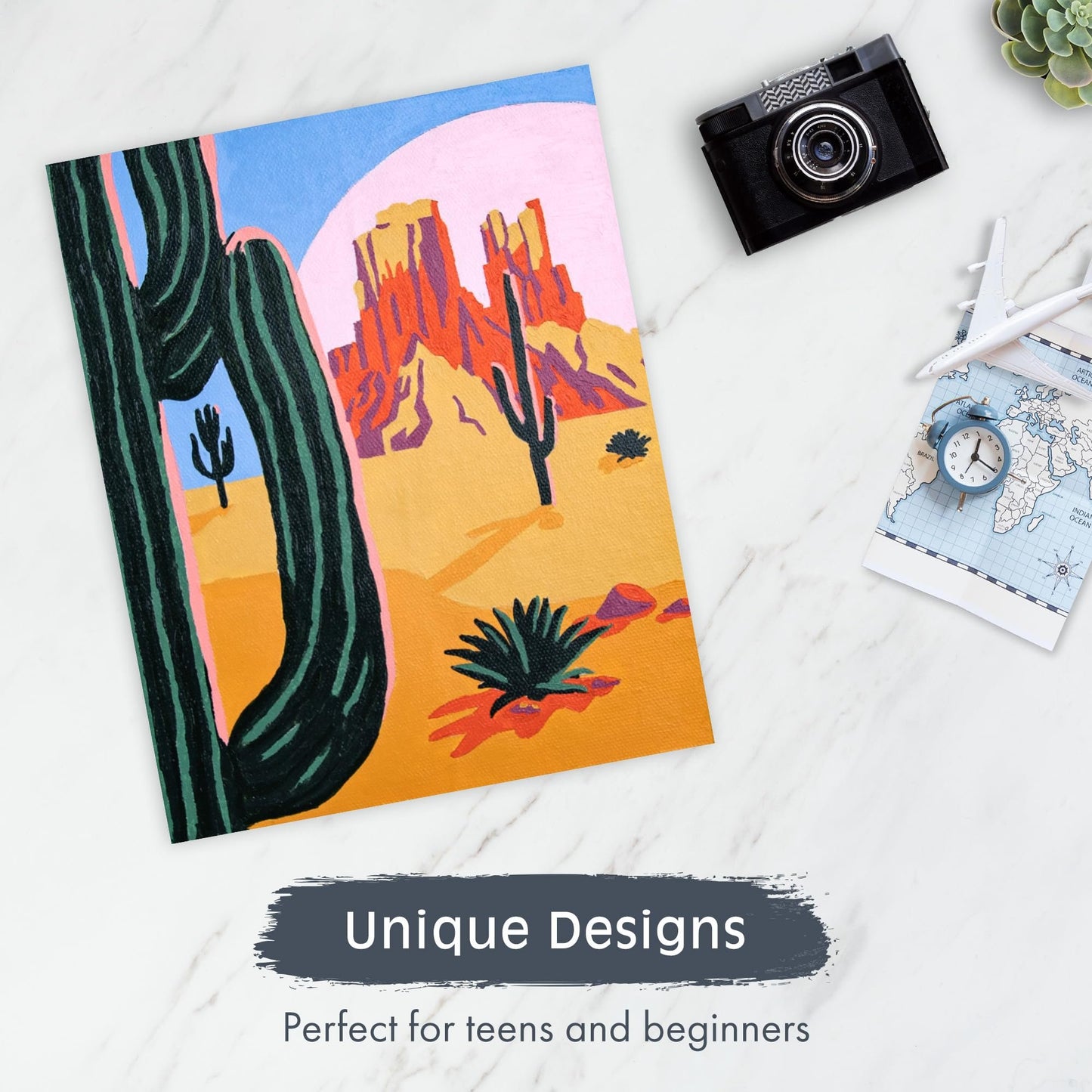 Pink Picasso Mid Century Modern Paint by Numbers Kits, 8x10…