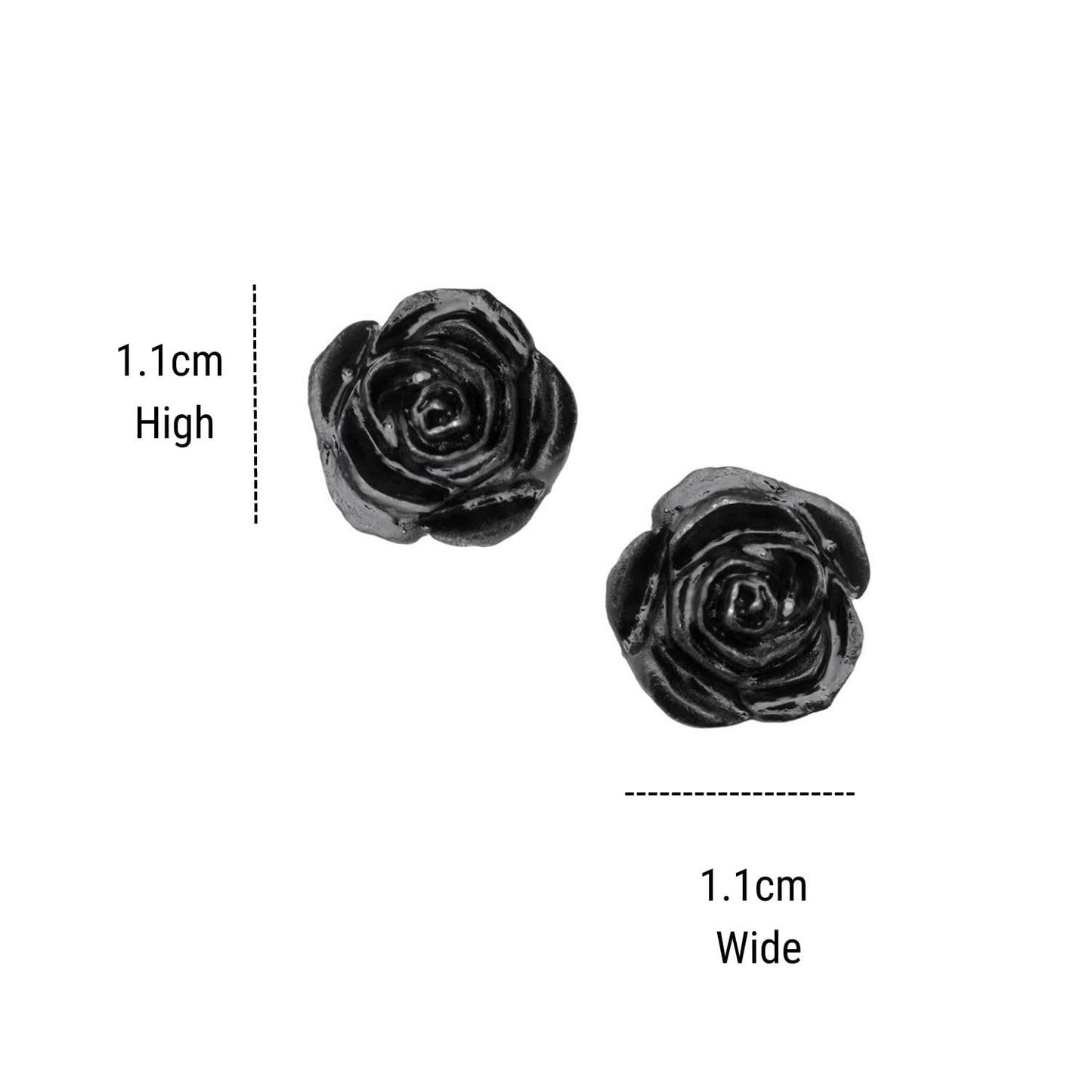 Alchemy Romance Rose Stud Earrings England Black Pretty Dark Gothic Alternative