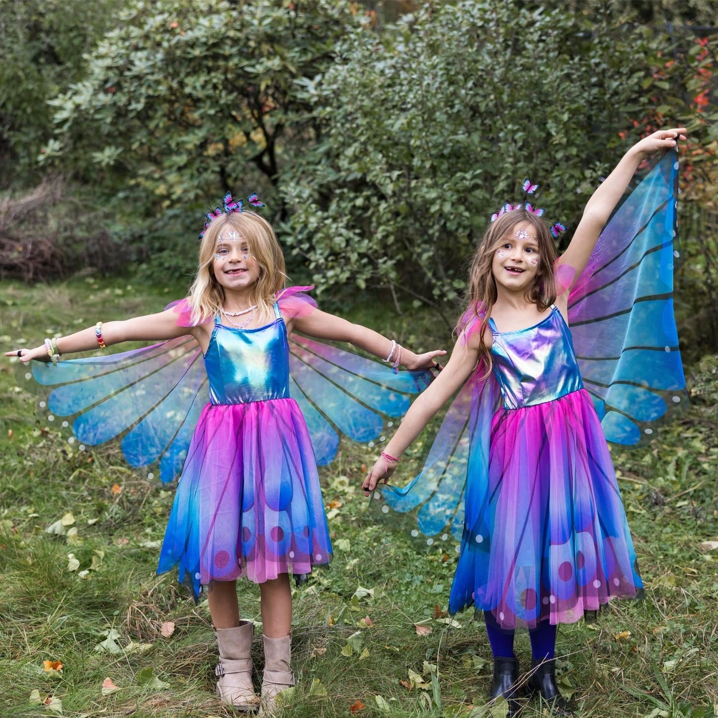 Creative Education Butterfly Twirl Dress & Wings Blue/Purple - Size 3-4 Imaginative Play for Ages 3 to 4